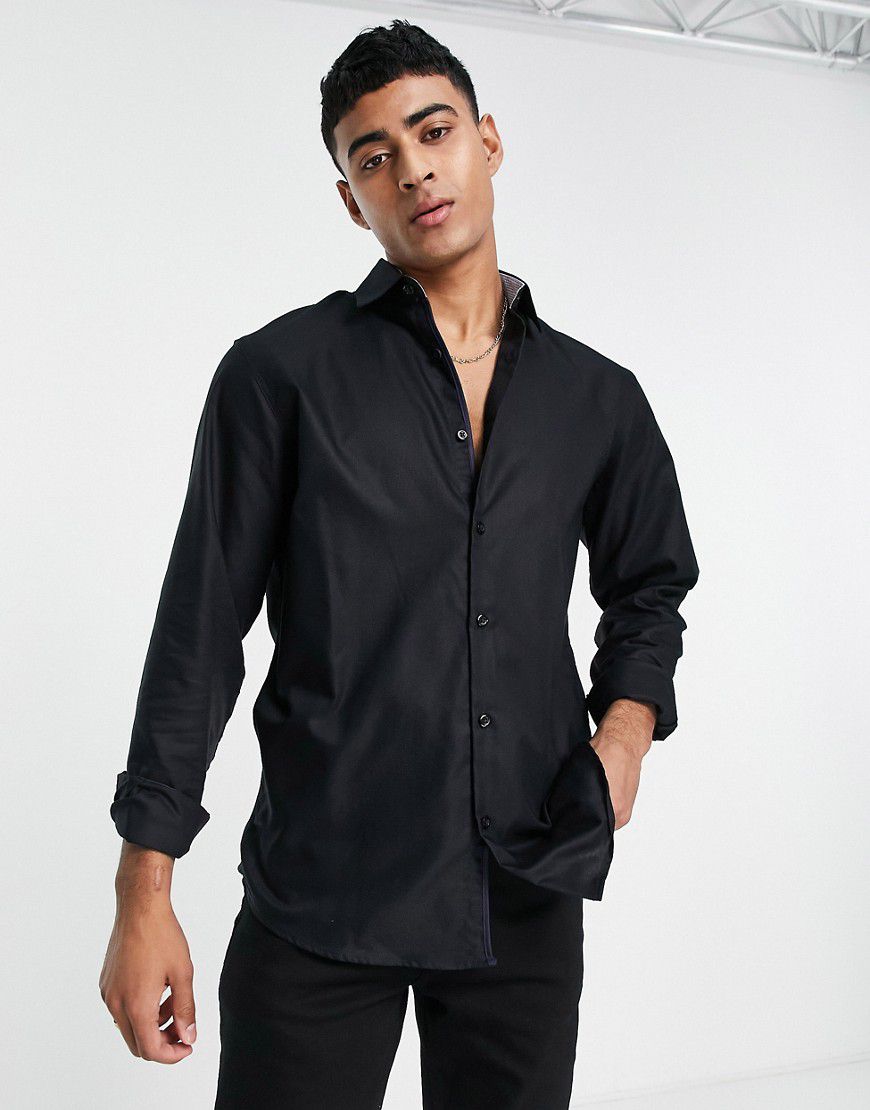 Camicia elegante slim nera facile da stirare - Selected Homme - Modalova