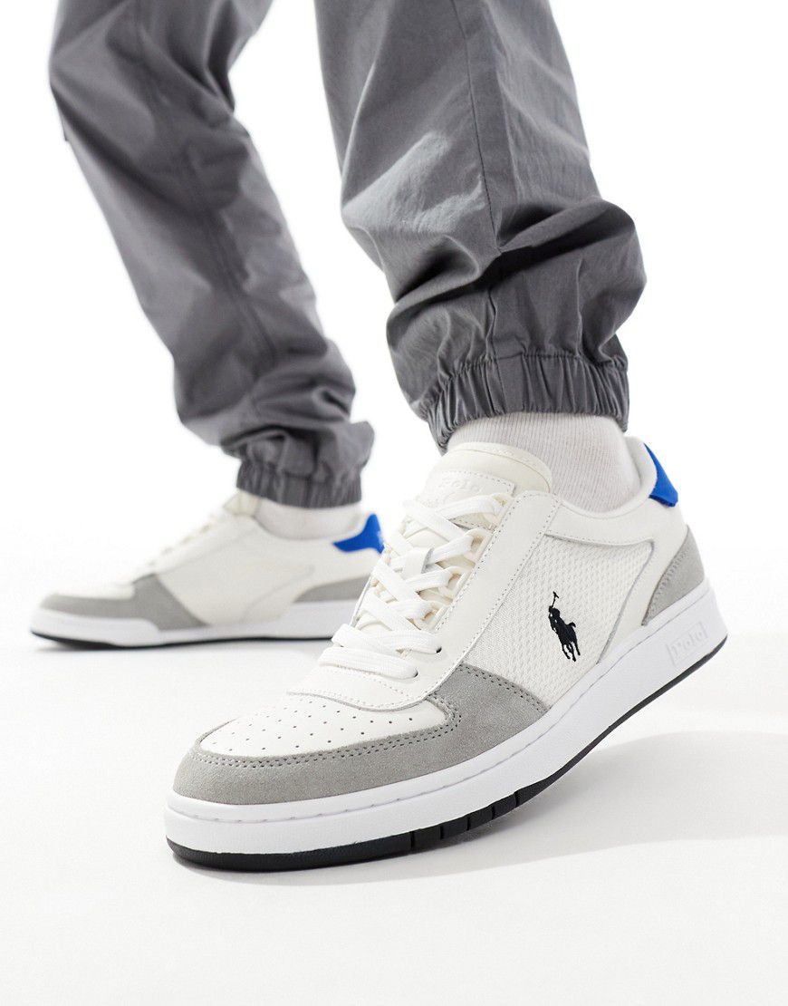 Court - Sneakers bianche e grigie in camoscio misto con logo - Polo Ralph Lauren - Modalova