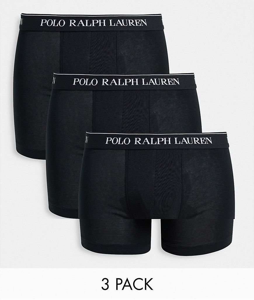 Confezione da 3 boxer aderenti lunghi neri - Polo Ralph Lauren - Modalova