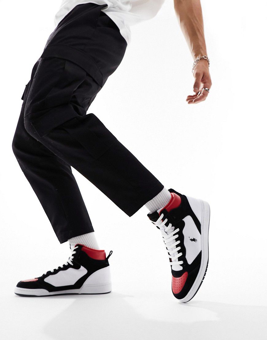 Masters Court - Sneakers alte bianche, nere e rosse - Polo Ralph Lauren - Modalova