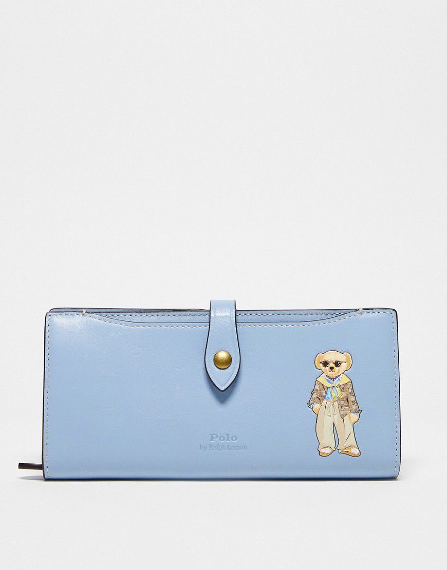 Portafogli azzurro con logo a orsetto - Polo Ralph Lauren - Modalova