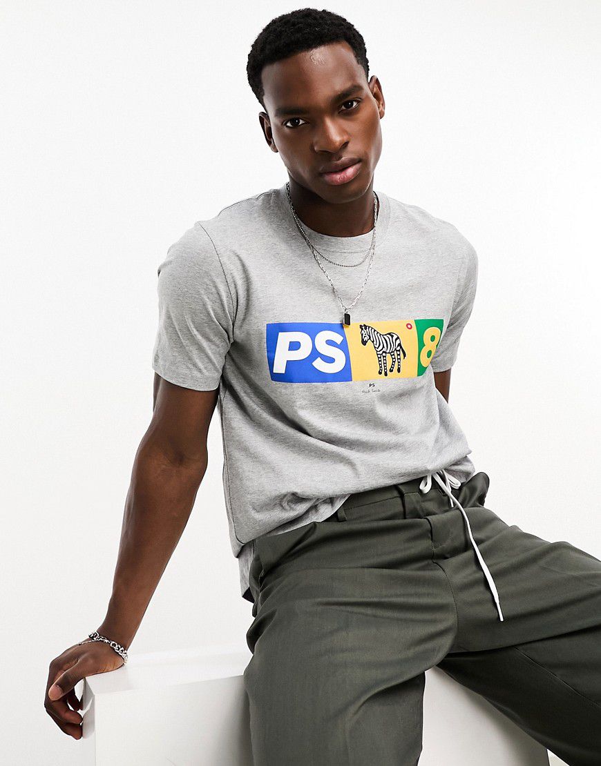 Ps8 - T-shirt mélange con logo della zebra - PS Paul Smith - Modalova