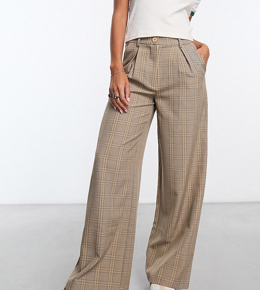 Pantaloni a fondo ampio marroni a quadri - Reclaimed Vintage - Modalova
