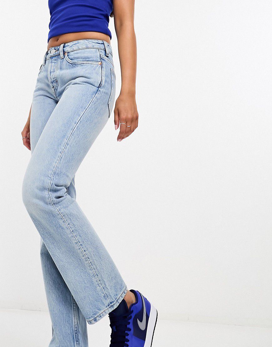 Pin - Jeans regular fit a gamba dritta e vita media lavaggio delight - Weekday - Modalova