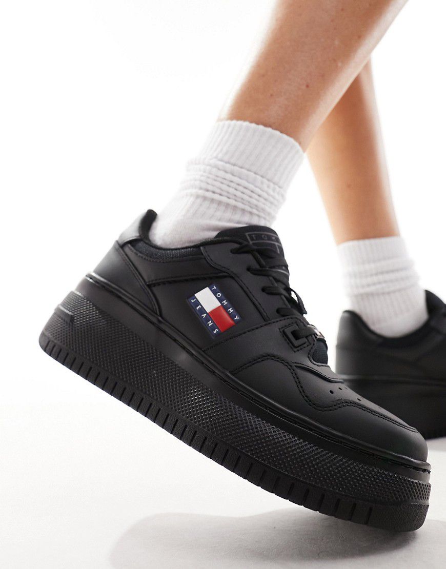 Sneakers rétro stile basket nere con suola flatform - Tommy Jeans - Modalova
