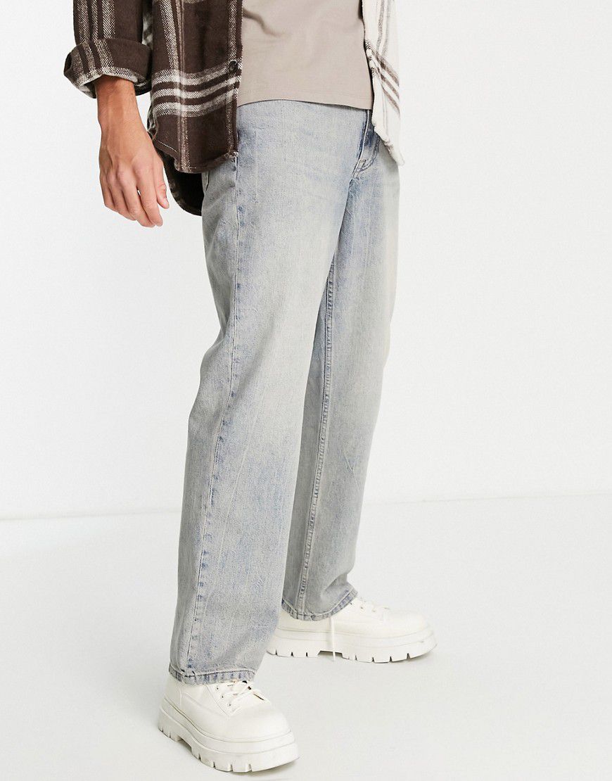 Jeans larghi lavaggio chiaro tinto - Topman - Modalova