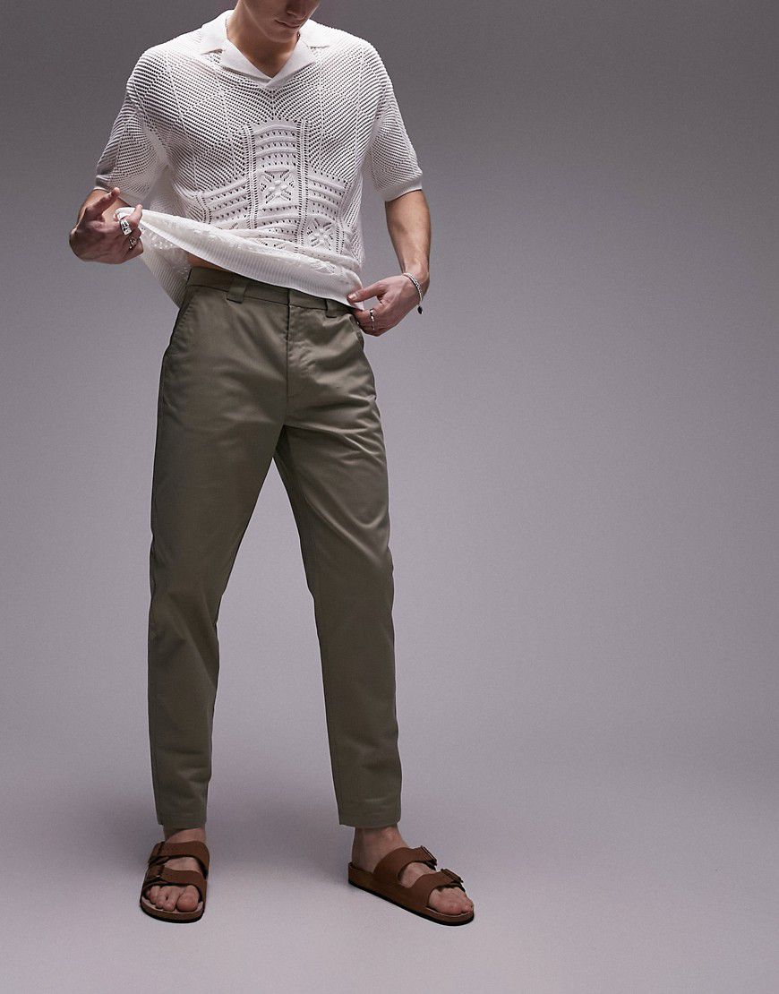 Pantaloni affusolati color salvia - Topman - Modalova