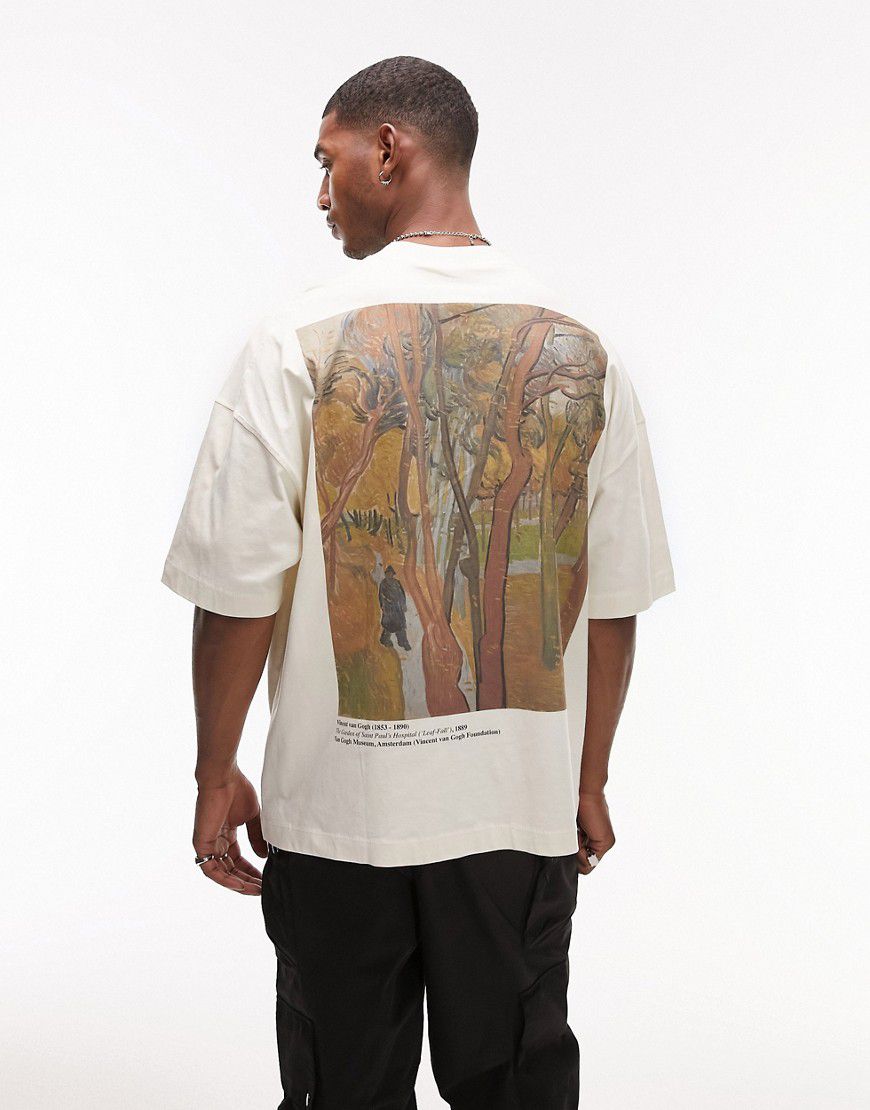 T-shirt super oversize bianca con stampa "Saint Pauls" in collaborazione con il Van Gogh Museum - Topman - Modalova