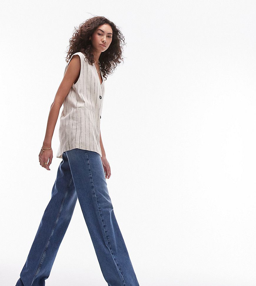 Ember - Jeans a fondo ampio e vita bassa medio - Topshop Tall - Modalova