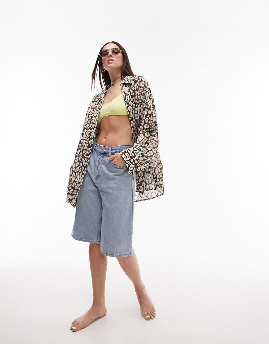 Camicia da spiaggia con stampa leopardata - Topshop - Modalova