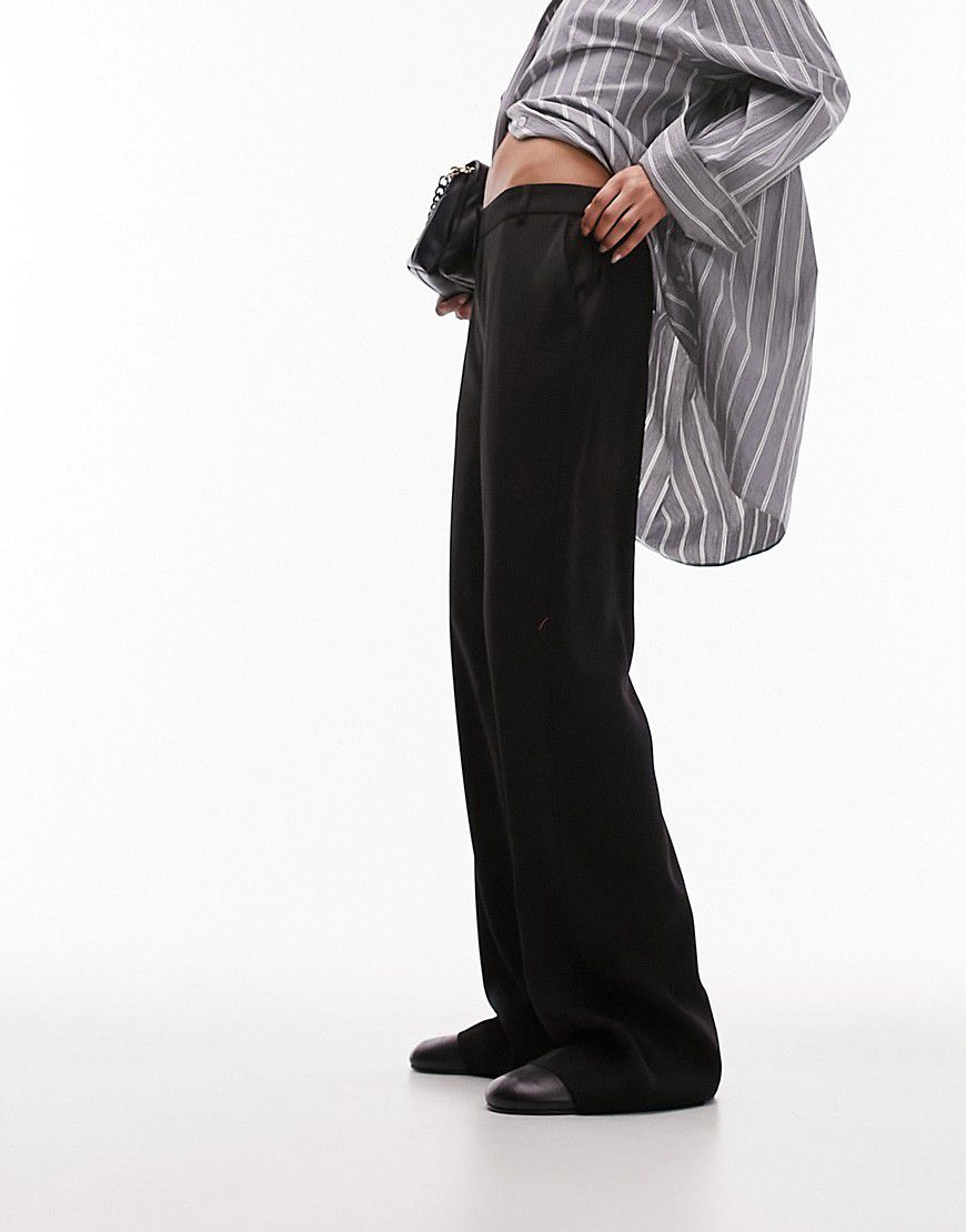 Pantaloni sartoriali con fondo ampio neri - Topshop - Modalova