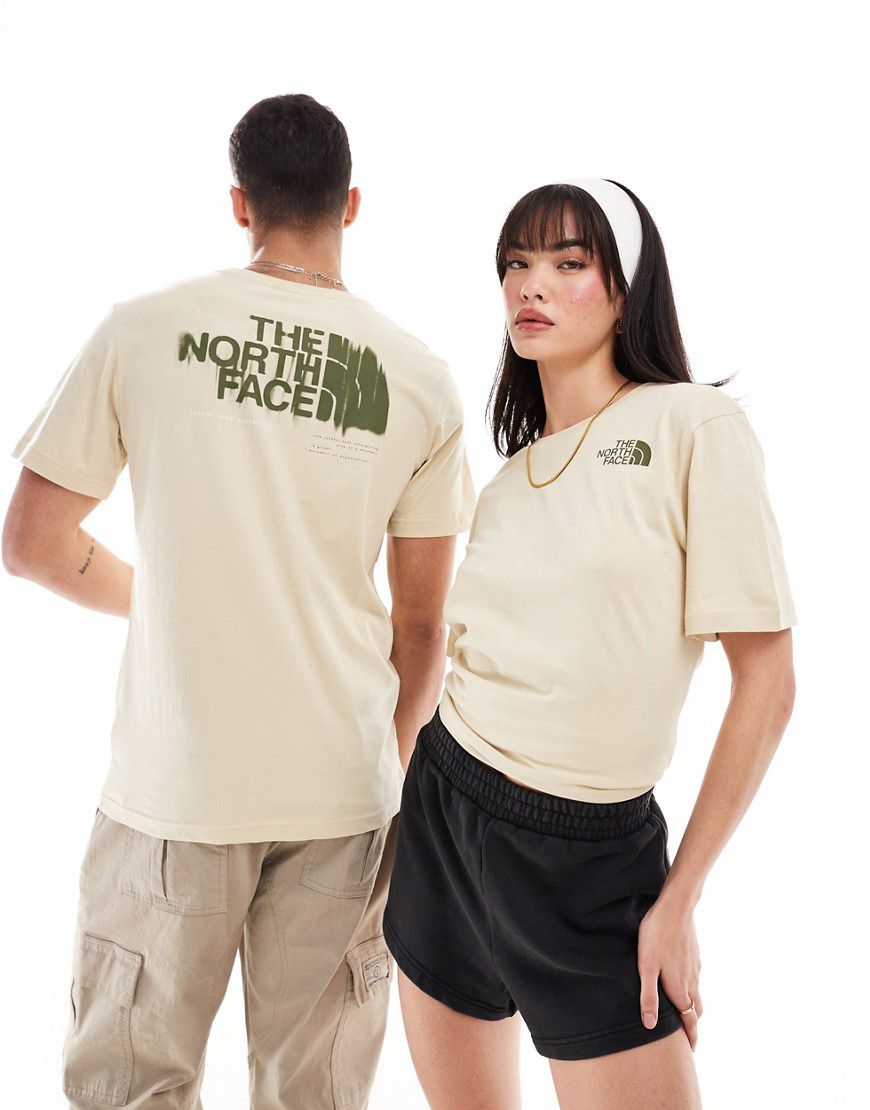 T-shirt beige con grafica stampata sul retro - The North Face - Modalova