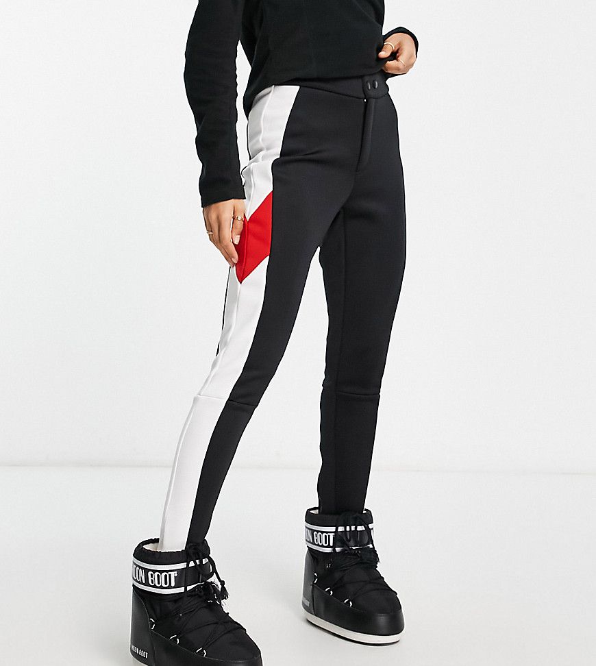 Petite - Pantaloni da sci neri e bianchi a pannelli - Threadbare - Modalova