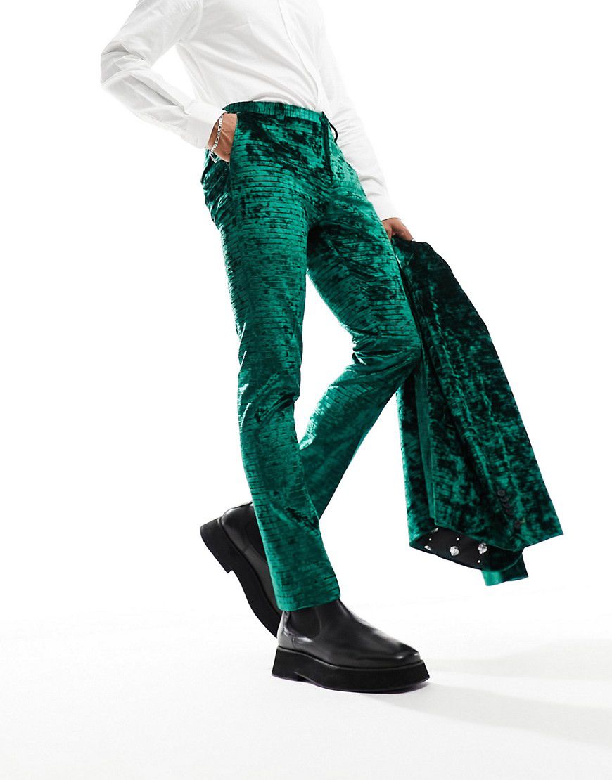 Buteer - Pantaloni da abito verdi in velluto riccio - Twisted Tailor - Modalova