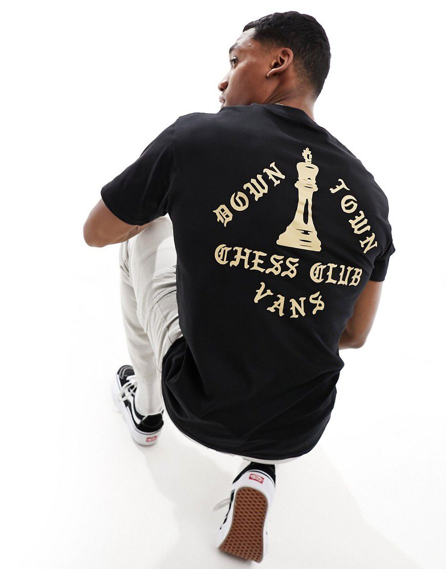 T-shirt nera con stampa "Chess Club" sul retro - Vans - Modalova