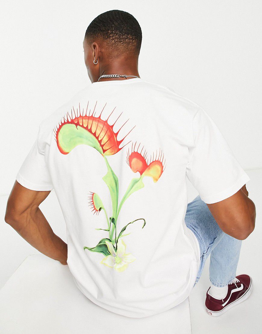 T-shirt bianca con stampa floreale sul retro - Vans - Modalova