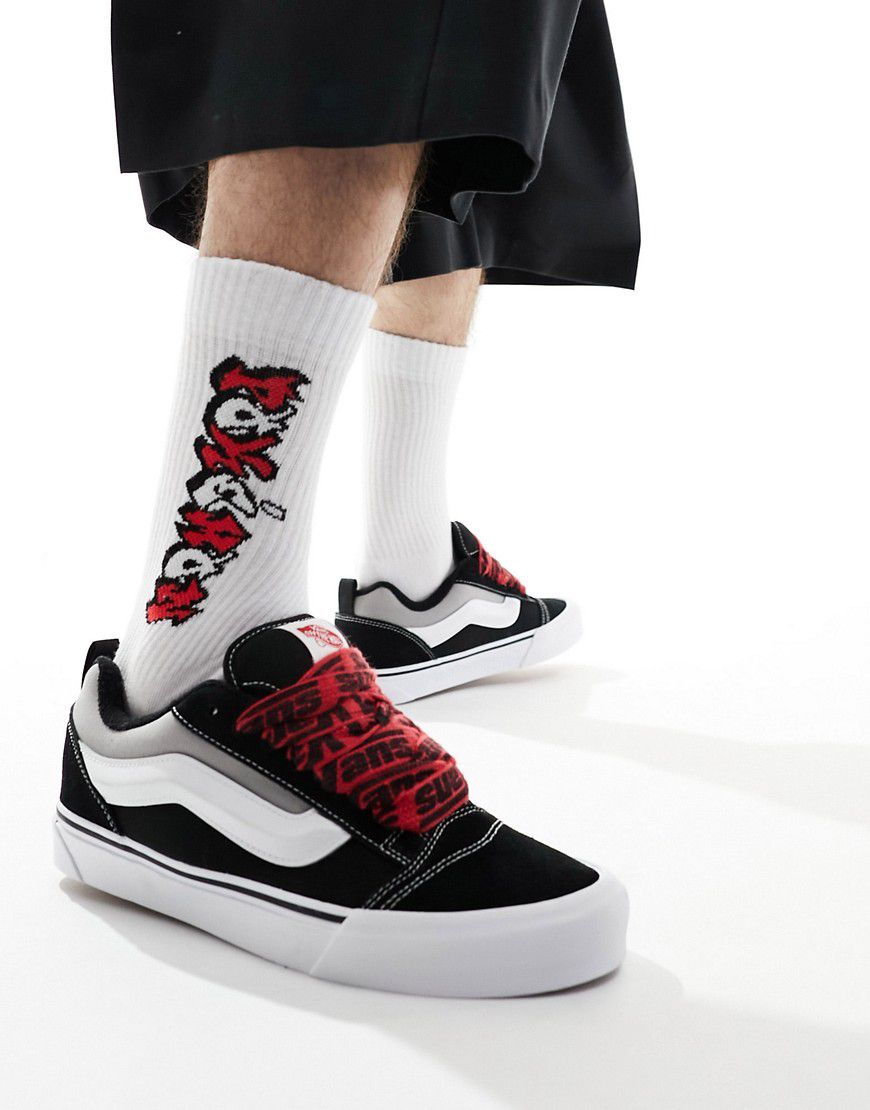 Knu Skool - Sneakers nere e bianche con lacci rossi - Vans - Modalova