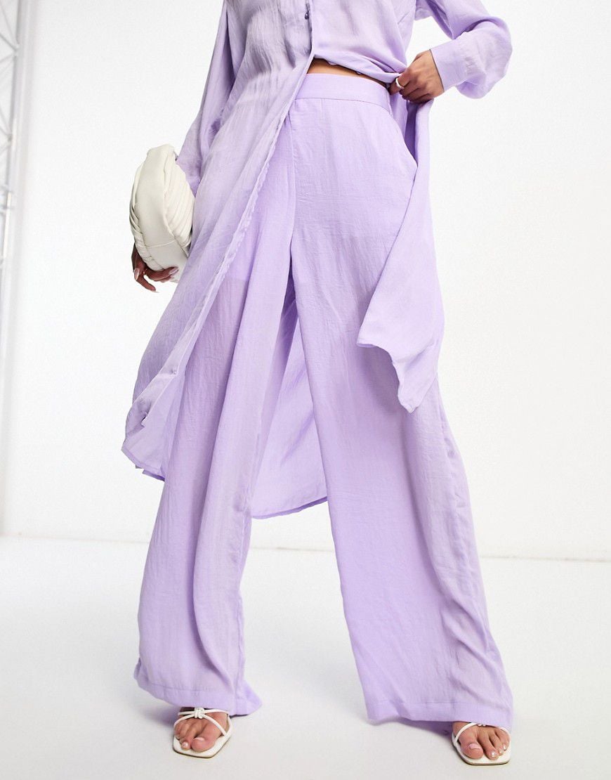 Aware - Pantaloni a fondo ampio lilla in coordinato - Vero Moda - Modalova