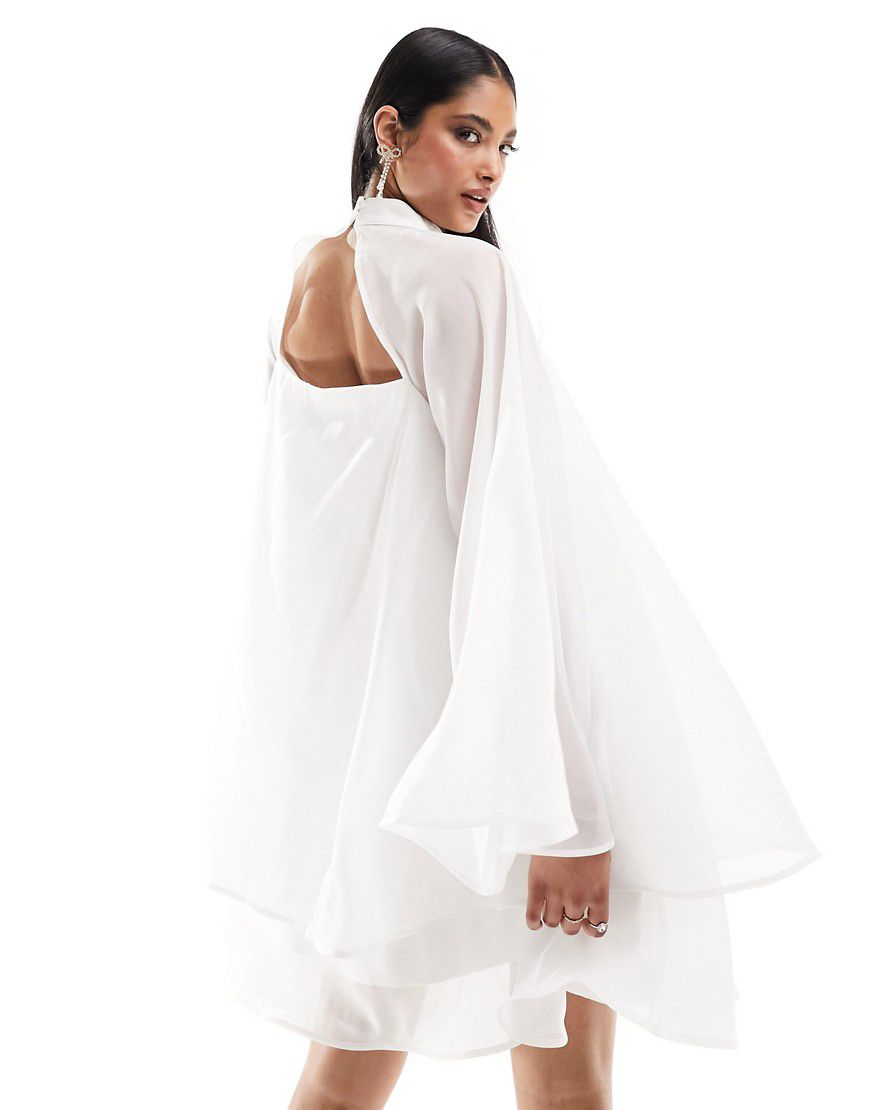 Vestito da sposa corto trasparente e fluttuante con maniche oversize - Y.A.S - Modalova