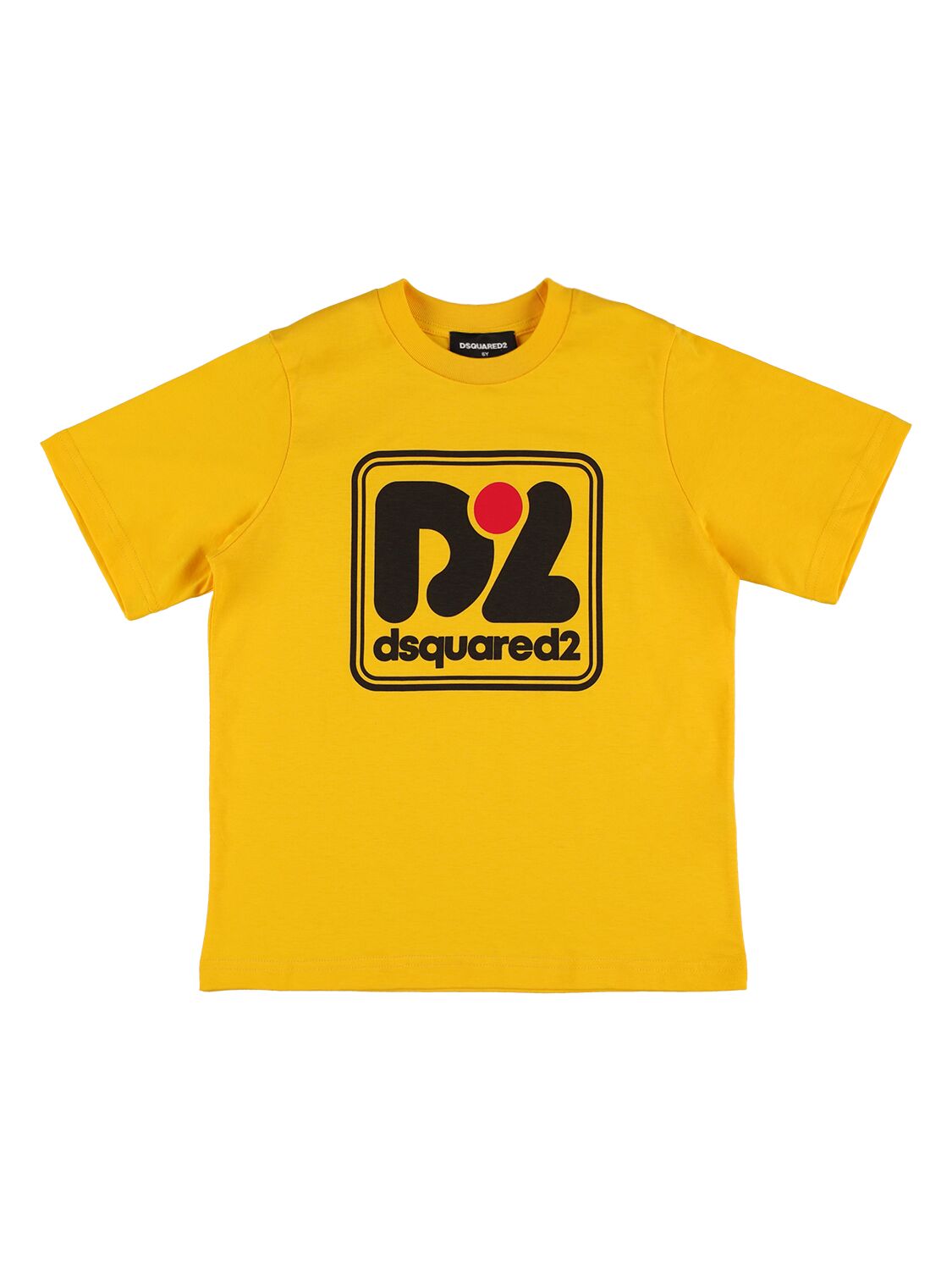 T-shirt In Jersey Di Cotone Stampato Con Logo - DSQUARED2 - Modalova