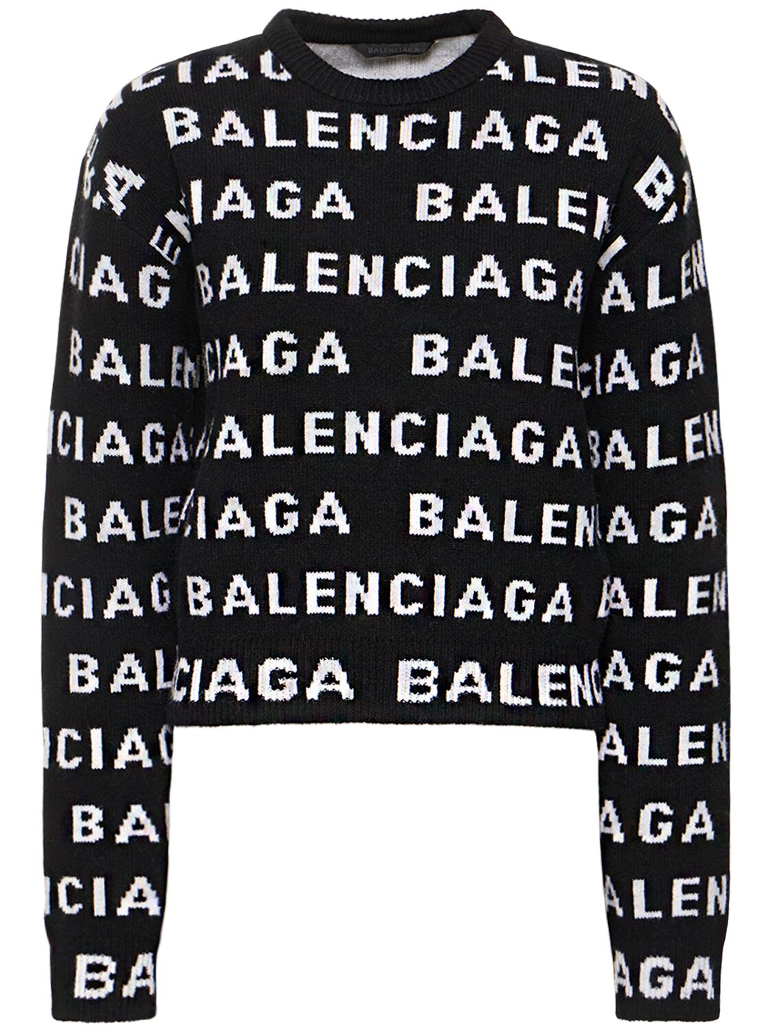 Maglia In Misto Lana Con Logo - BALENCIAGA - Modalova