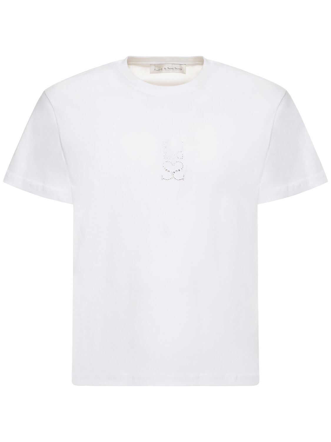 T-shirt In Cotone Con Logo Di Cristalli - LUDOVIC DE SAINT SERNIN - Modalova