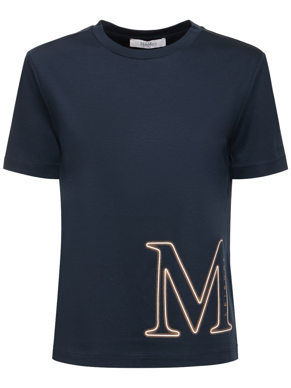 T-shirt Monviso In Cotone E Modal Con Logo - MAX MARA - Modalova