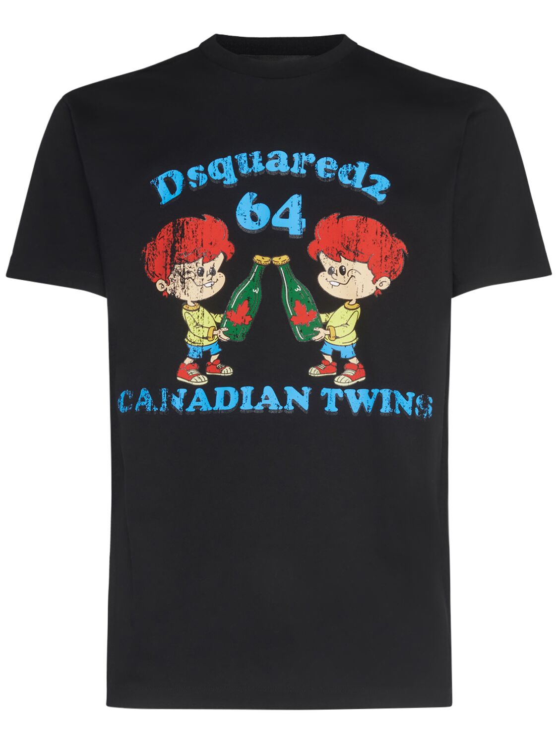 T-shirt Canadian Twins In Cotone Con Stampa - DSQUARED2 - Modalova