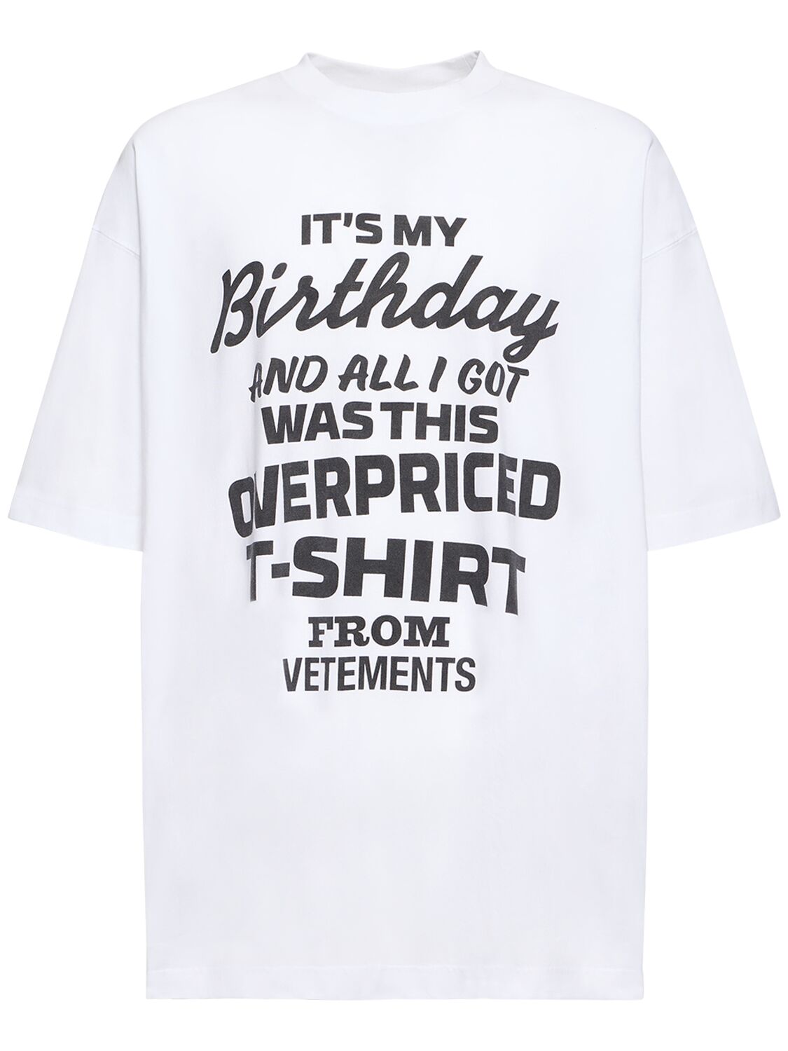T-shirt It’s My Birthday In Cotone Con Stampa - VETEMENTS - Modalova