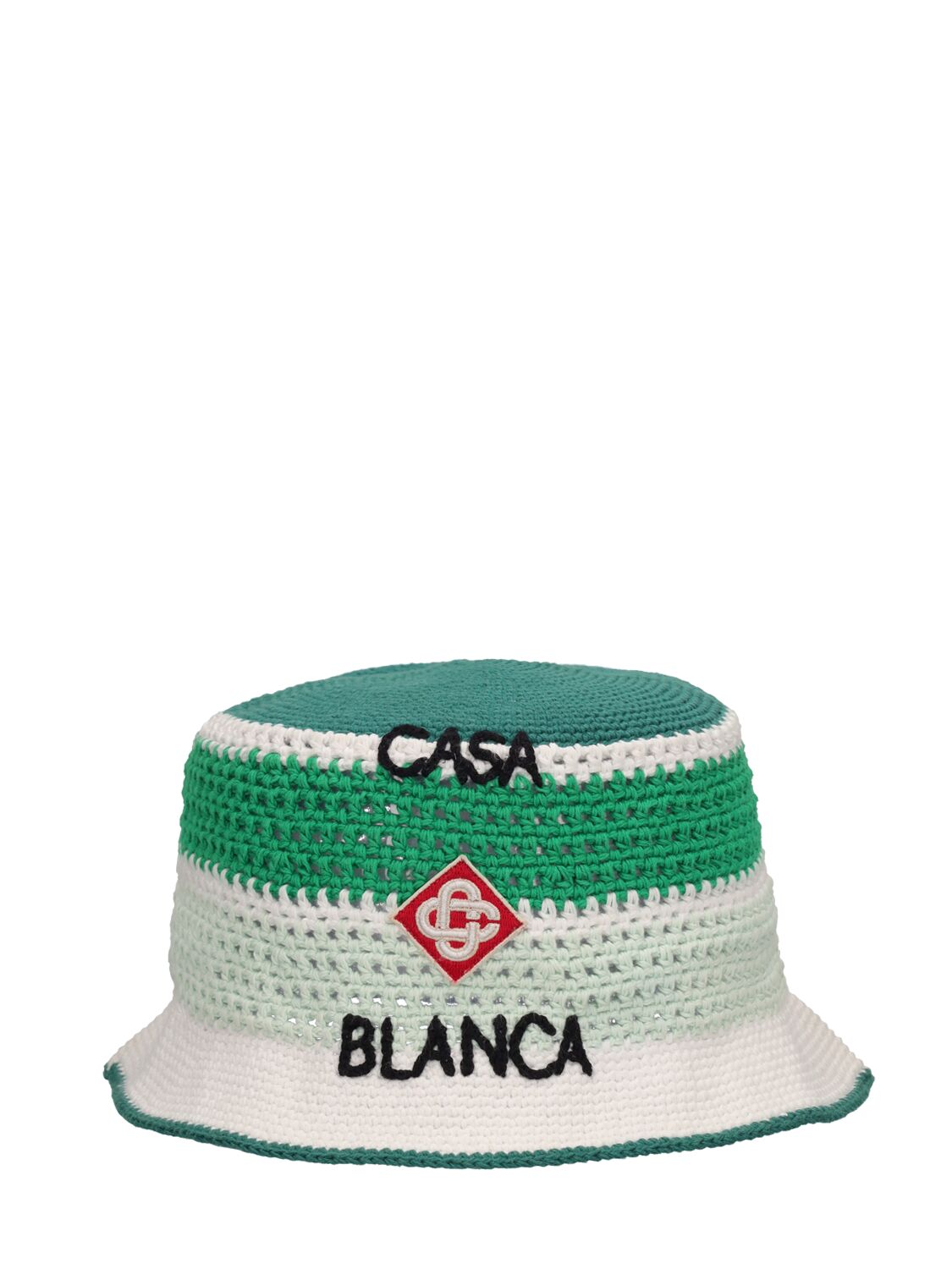 Cappello Bucket In Cotone A Uncinetto Con Logo - CASABLANCA - Modalova