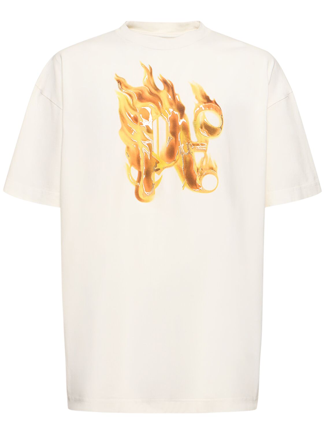T-shirt In Cotone Con Stampa - PALM ANGELS - Modalova