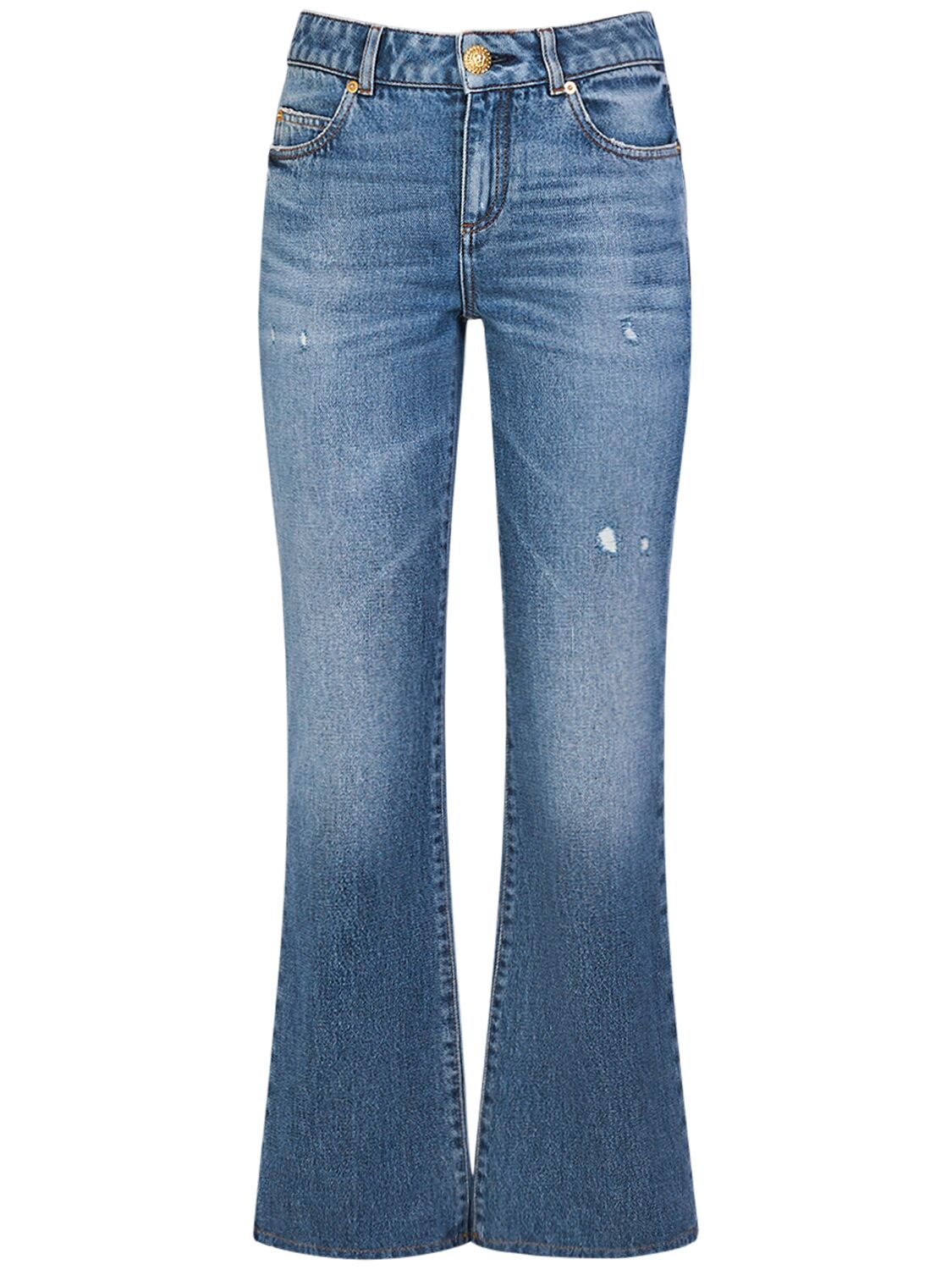 Jeans Flared In Denim Di Cotone - BALMAIN - Modalova