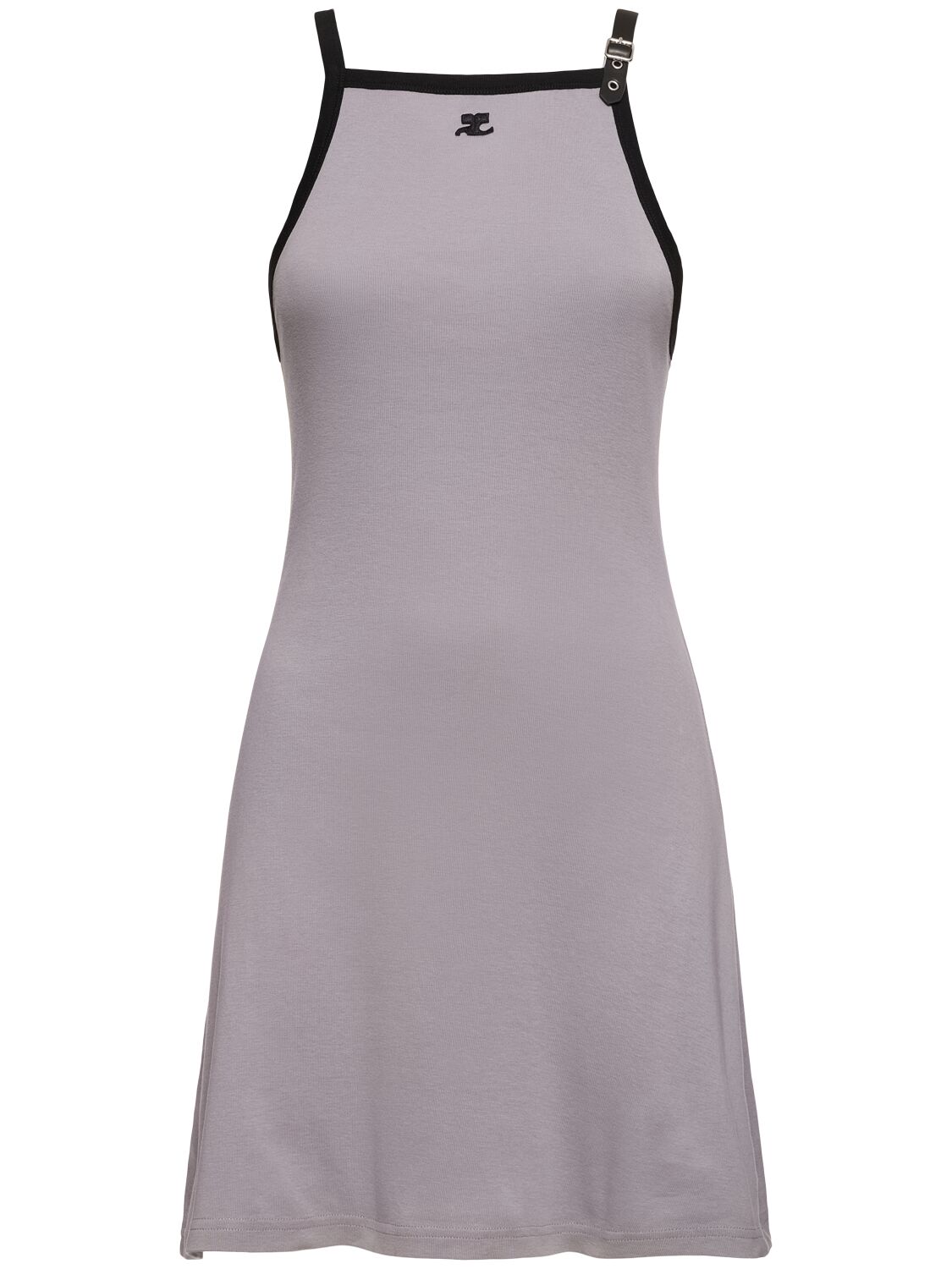 Buckle Contrast Cotton Mini Dress - COURREGES - Modalova