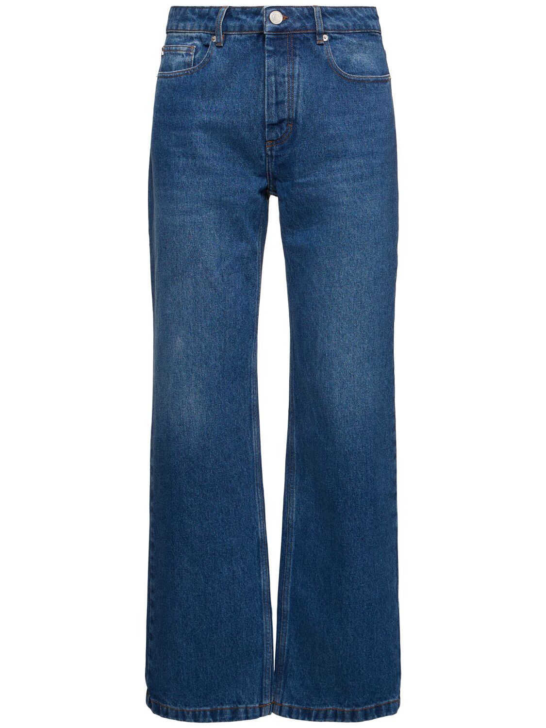 Jeans Dritti In Denim Di Cotone - AMI PARIS - Modalova