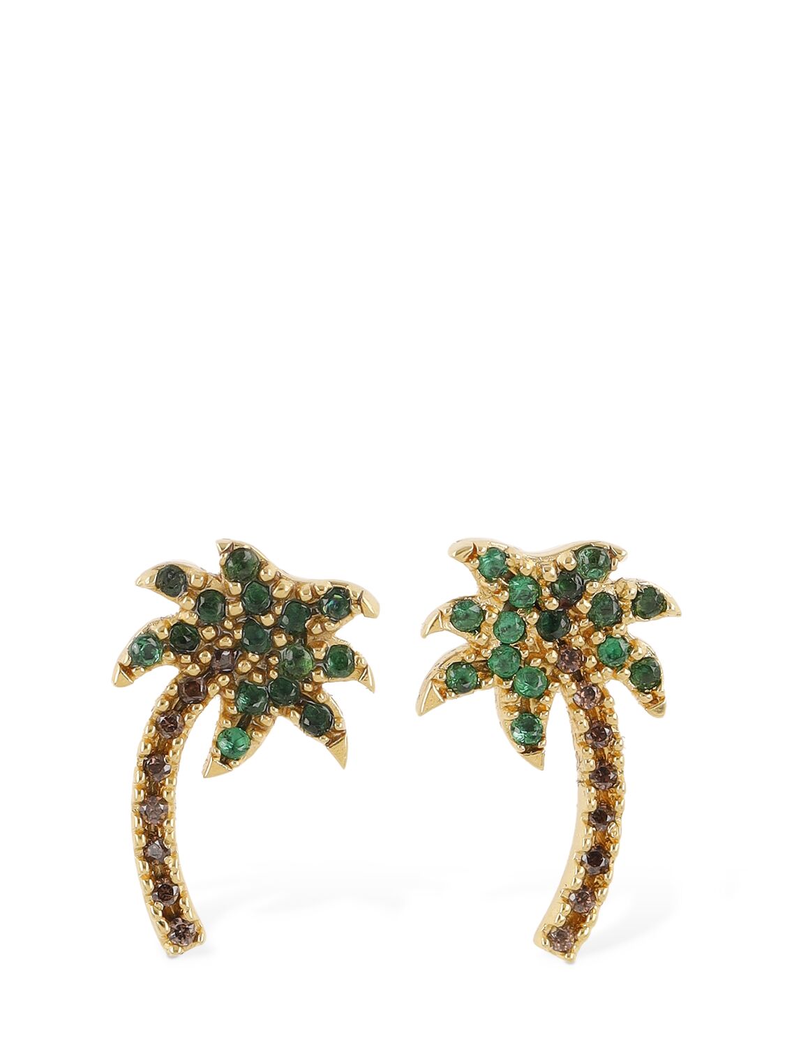 Palm Crystal & Brass Clip-on Earrings - PALM ANGELS - Modalova
