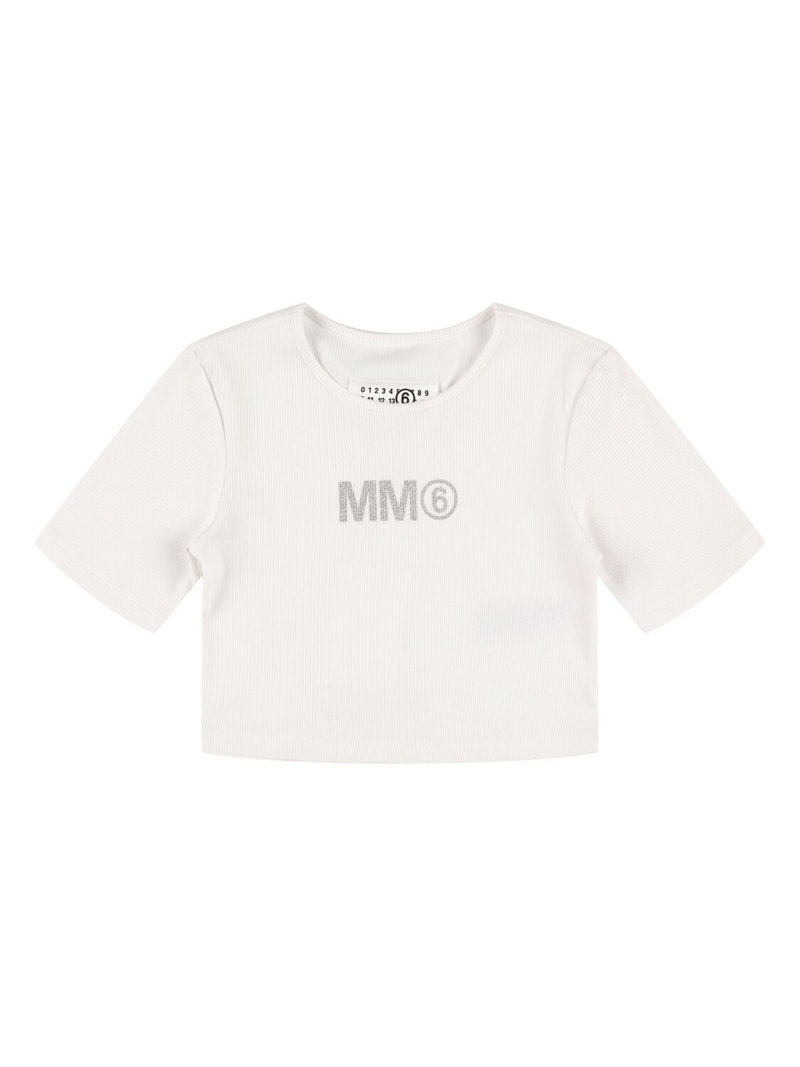 T-shirt Cropped In Jersey Di Cotone / Patch - MM6 MAISON MARGIELA - Modalova