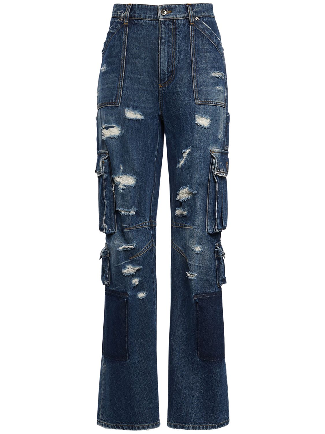 Jeans Cargo Distressed Con Logo - DOLCE & GABBANA - Modalova
