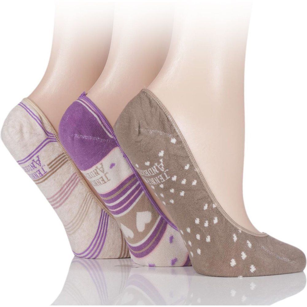 Pair Juniper Striped Cotton Invisible Socks Ladies 4-8 Ladies - Jennifer Anderton - Modalova