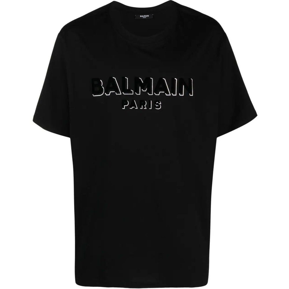 T-shirt uomo nera - Balmain - Modalova