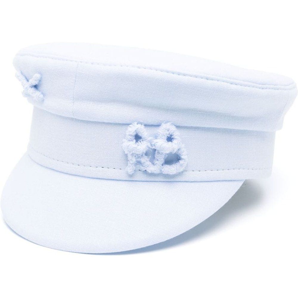 Cappello in lino/lino azzurro - RUSLAN BAGINSKIY - Modalova