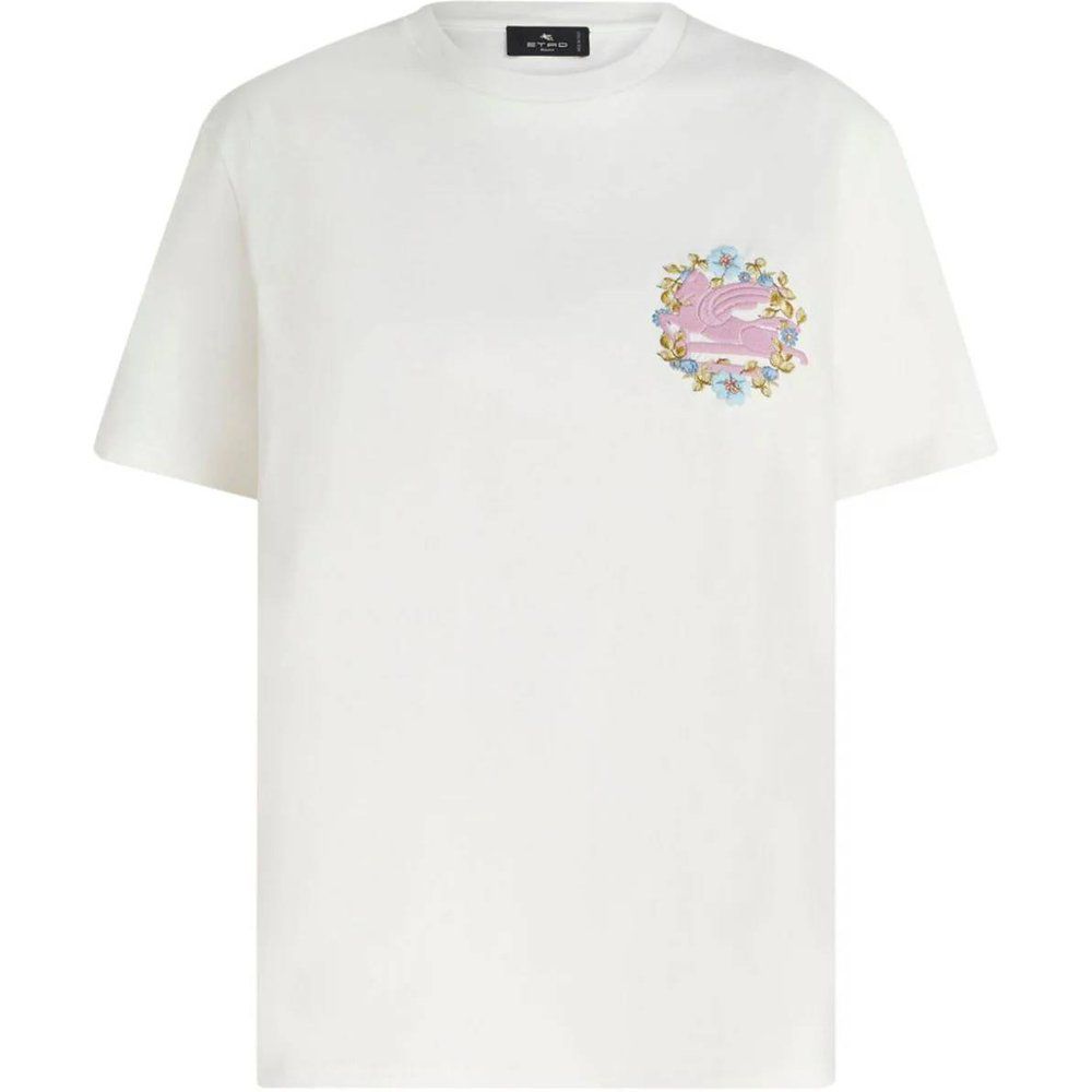 T-shirt in cotone bianco - ETRO - Modalova