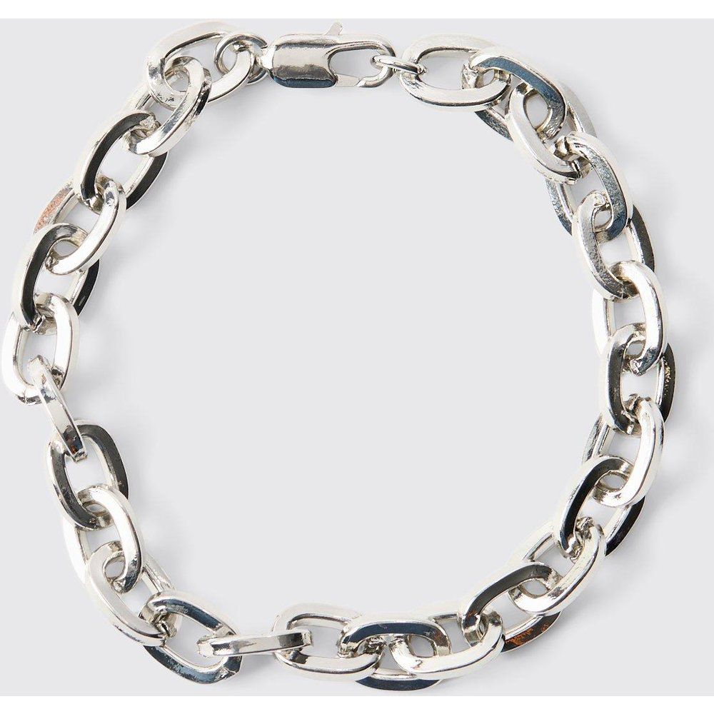 Bracciale a catena spessa in metallo color argento - boohoo - Modalova