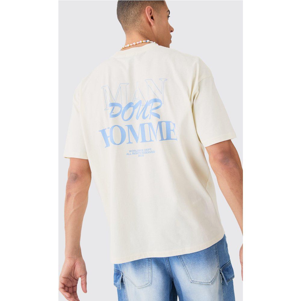 T-shirt oversize con grafica Pour Homme - boohoo - Modalova