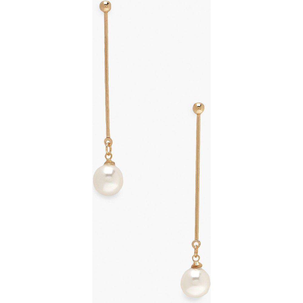 Orecchini pendenti di perle con barretta - boohoo - Modalova