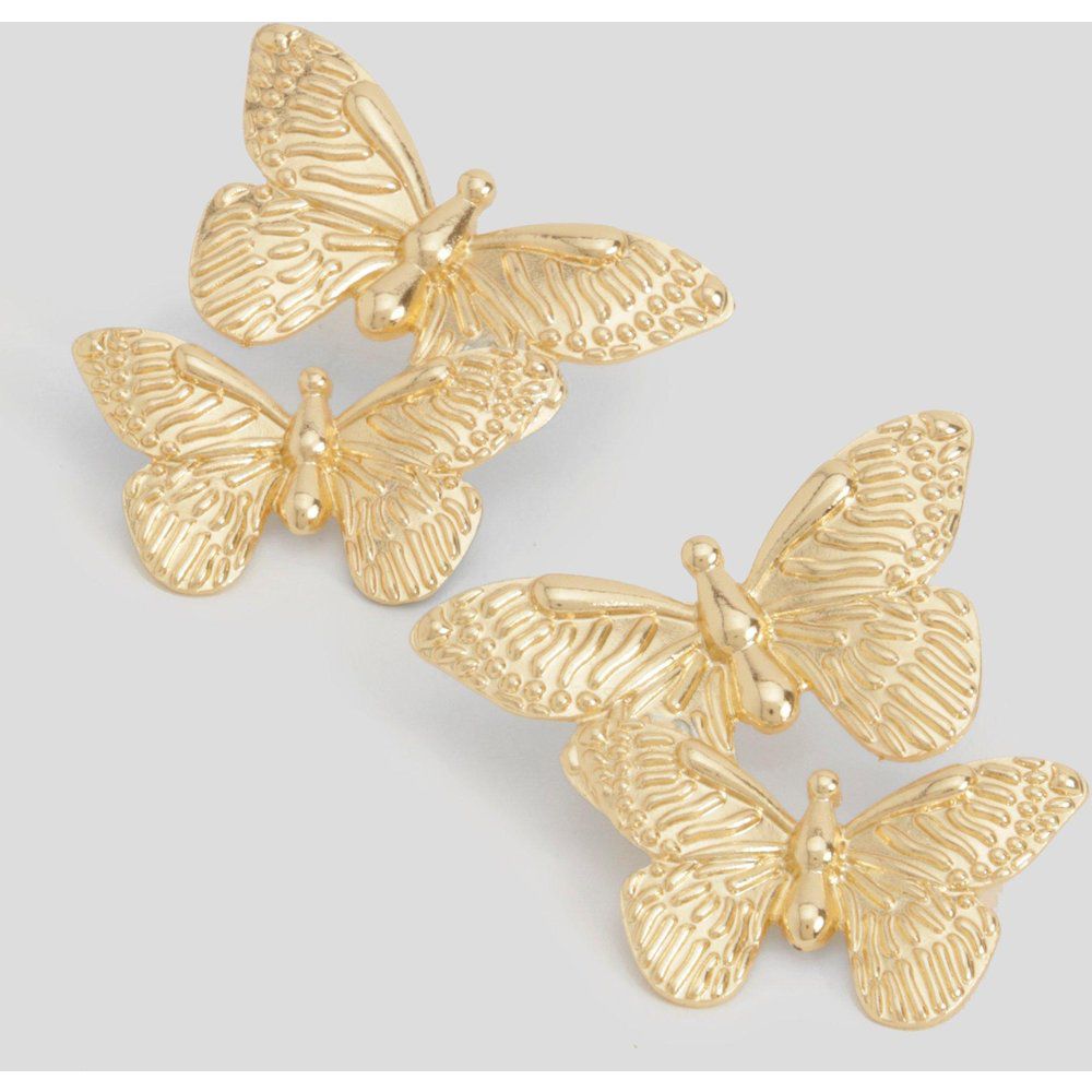 Butterfly Drop Earrings, Metallics - boohoo - Modalova