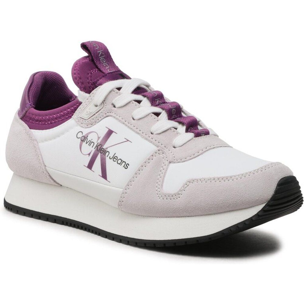 Sneakers - Runner Sock Laceup Ny-Lth W YW0YW00840 White/Ghost Grey/Amethyst 0KB - Calvin Klein Jeans - Modalova