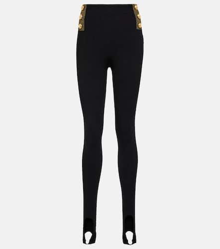 Leggings a vita alta con staffe - Balmain - Modalova