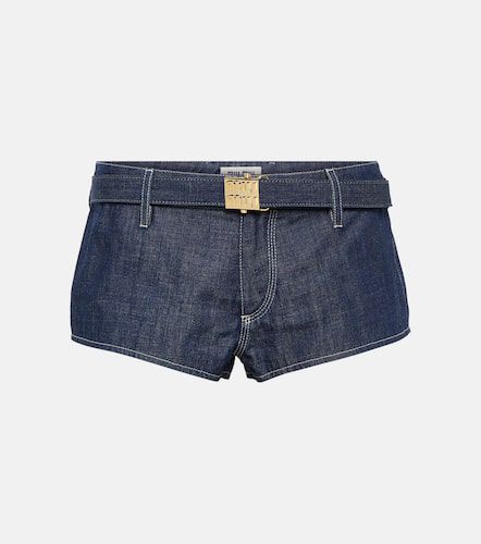Shorts di jeans a vita bassa - Miu Miu - Modalova