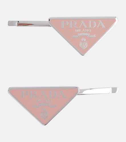 Set di 2 fermacapelli con logo - Prada - Modalova
