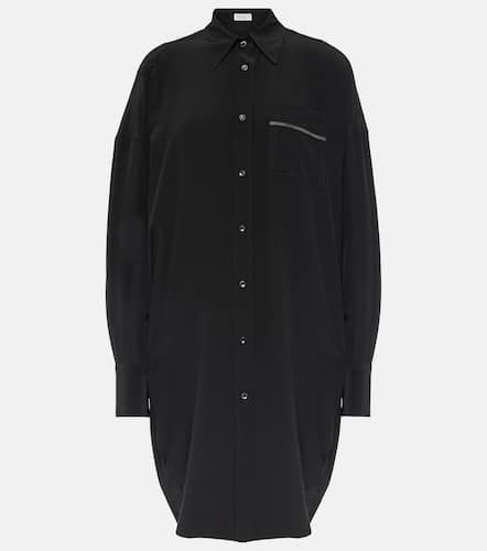 Camicia oversize in seta - Brunello Cucinelli - Modalova